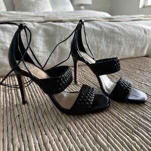 Vince Camuto Black Braided Strappy Heels